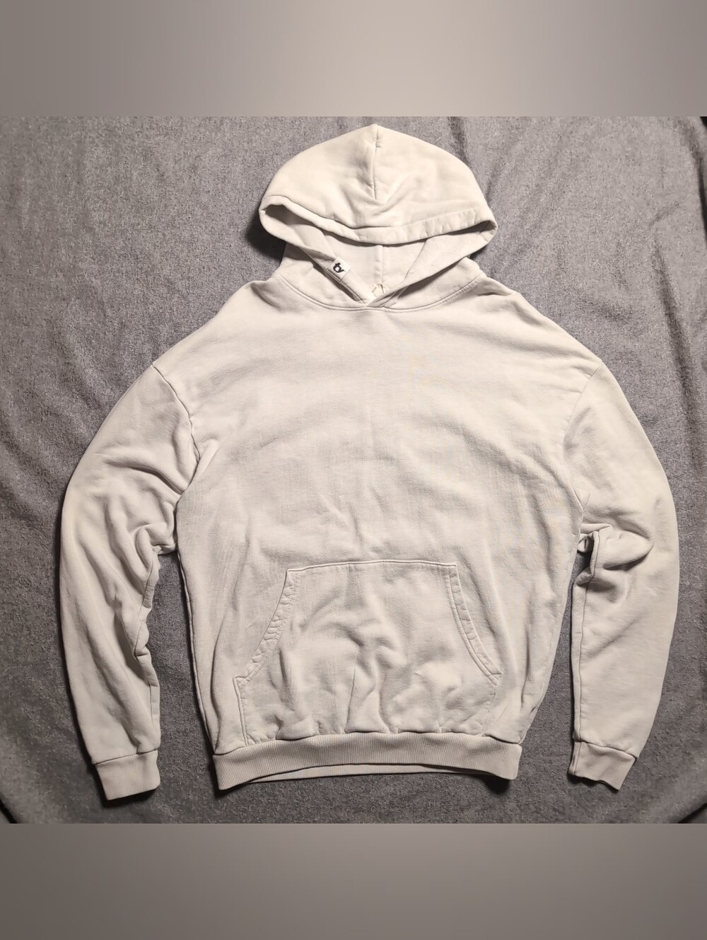 Thirty Years Beige Off White Cream Heavyweight Pullover Hoodie Small Made in USA